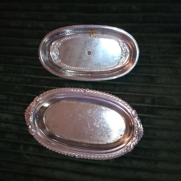 🆕🧈 Vintage Silvertone Butter Dish - Picture 2 of 3